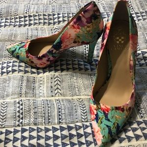 Vince Camuto floral heels